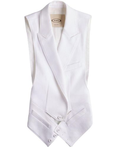 Tod's Belted Cotton Waistcoat - White