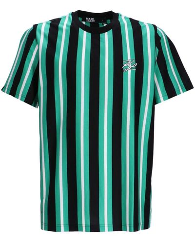 Karl Lagerfeld Gestreiftes T-Shirt - Grün