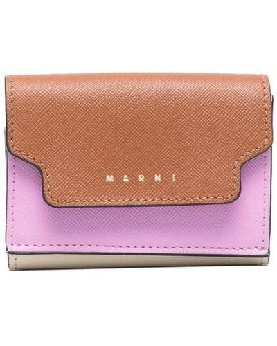 Marni Colour-block Tri-fold Wallet - Pink