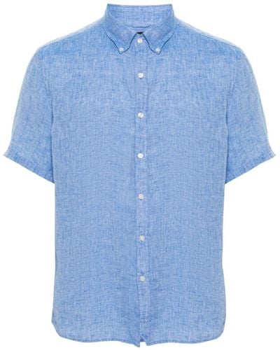 Michael Kors Short-sleeve Linen Shirt - Blue