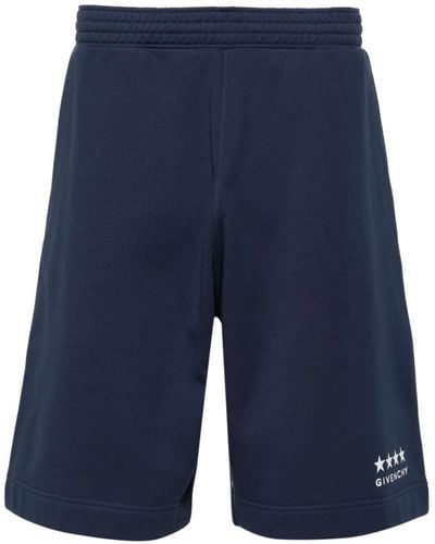 Givenchy Logo-print Cotton Shorts - Blue