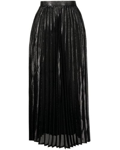 Junya Watanabe Falda midi plisada - Negro