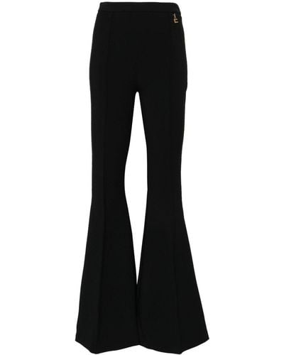 Elisabetta Franchi Pantalones con placa del logo - Negro