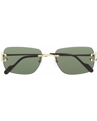 Cartier Rectangle-frame Sunglasses - Metallic