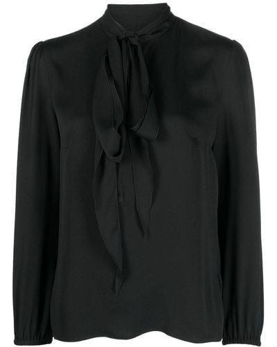 DSquared² Pussy-bow Collar Long-sleeve Blouse - Black