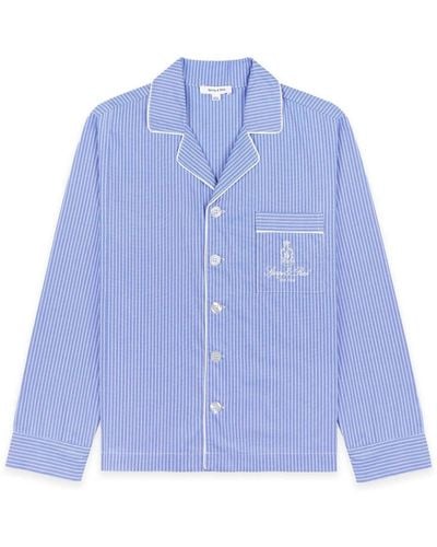 Sporty & Rich Camisa de pijama Vendome a rayas - Azul