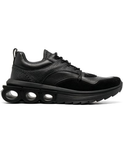 Ferragamo Running Leather Sneakers - Black