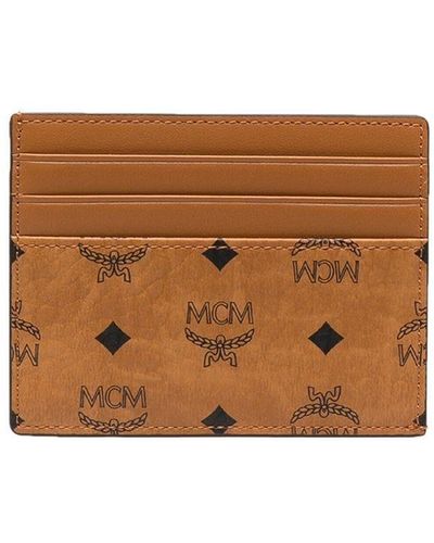 MCM Visetos Card Case - Brown