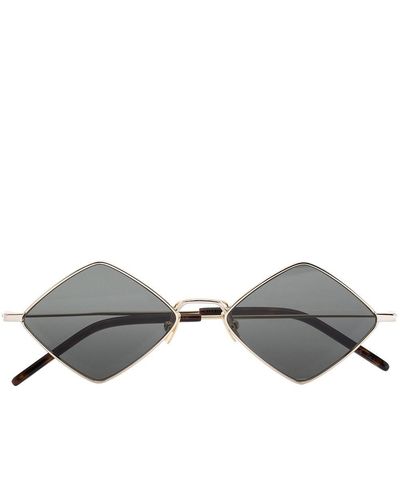 Saint Laurent Tone Lisa Diamond Frame Sunglasses - Unisex - Metal - Metallic