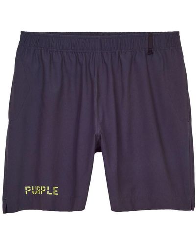 Purple Brand Logo-print Swim Shorts - Blue
