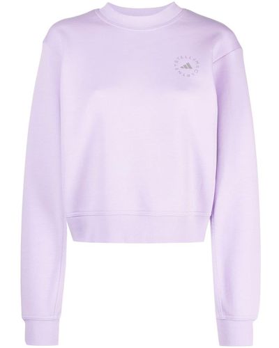 adidas By Stella McCartney Logo-print Organic Cotton Sweatshirt - Purple