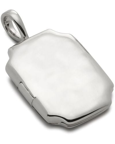 Monica Vinader Signature Recycled Silver Locket - White