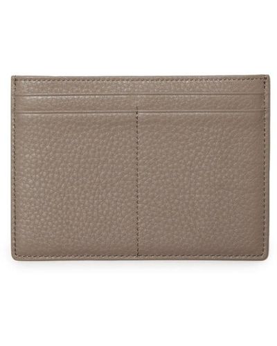 12 STOREEZ Large Grained Texture Leather Cardholder - Gray