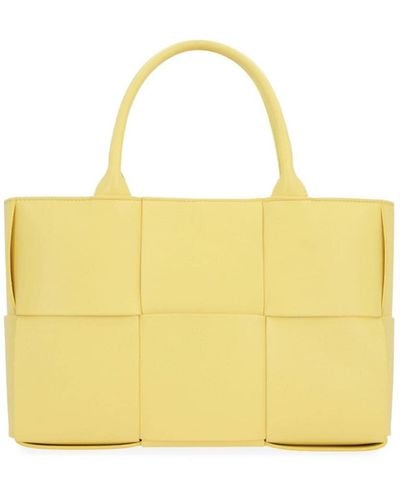 Bottega Veneta Arco Leather Tote Bag - Yellow
