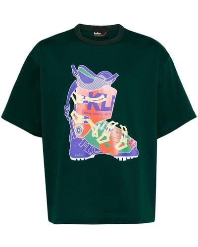 Kolor T-Shirt mit grafischem Print - Grün