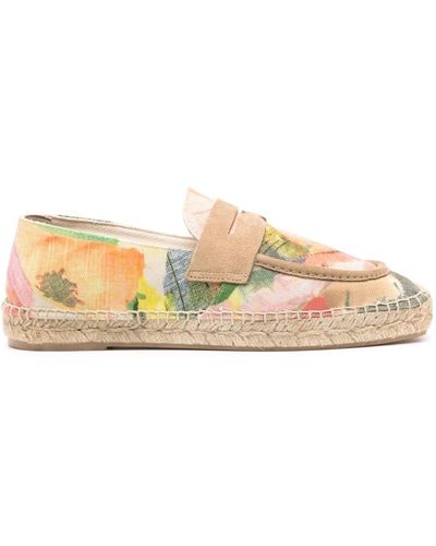 Paul Smith Floral-print Flat Espadrilles - Natural