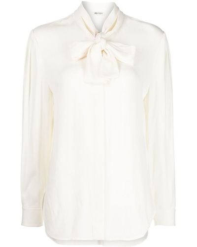 Ports 1961 Lace-up Long-sleeved Blouse - White
