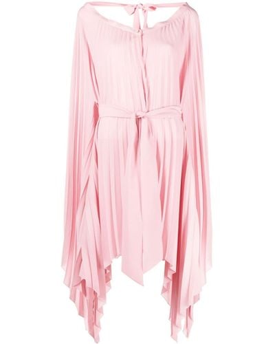 Styland Pleated Open-front Minidress - Pink