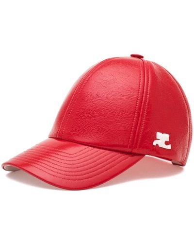 Courreges Logo Patch Cap - Red