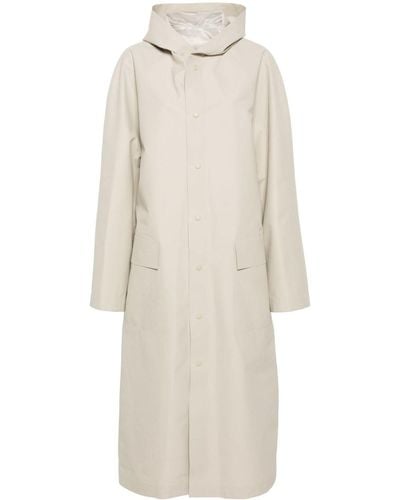 Balenciaga Panelled Hooded Coat - White