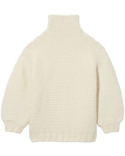 Proenza Schouler Roll-neck Chunky Knit Sweater - Natural