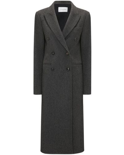 Victoria Beckham Manteau en laine à boutonnière croisée - Noir