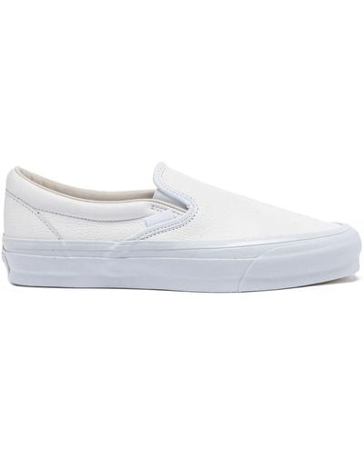 Vans Leather Classic Slip-on Sneakers - White