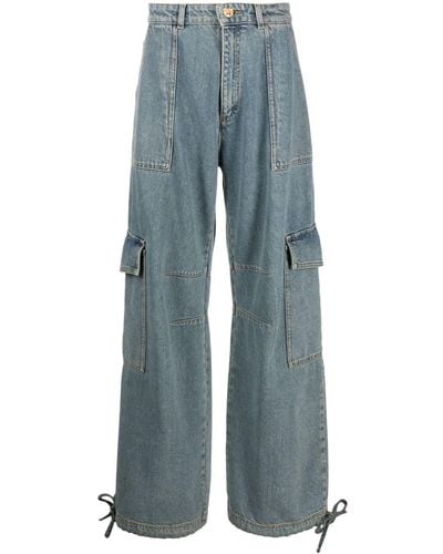 Moschino Halbhohe Wide-Leg-Jeans - Blau