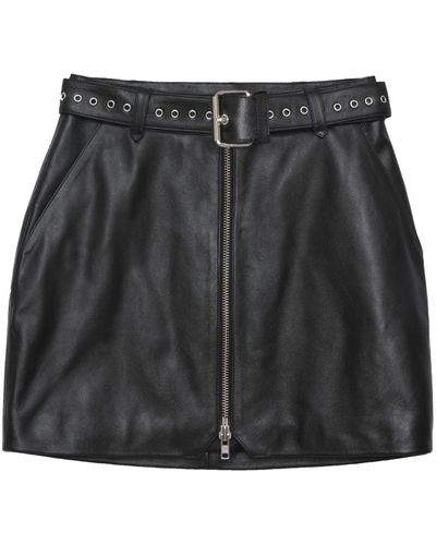 Anine Bing Ana Leather Straight Skirt - Black