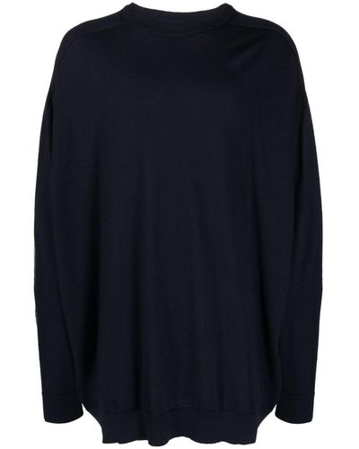Societe Anonyme Sadrsa Round-neck Virgin-wool Sweater - Blue