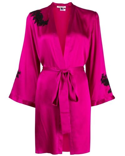 Gilda & Pearl Juliete Lace-embroidered Robe - Pink