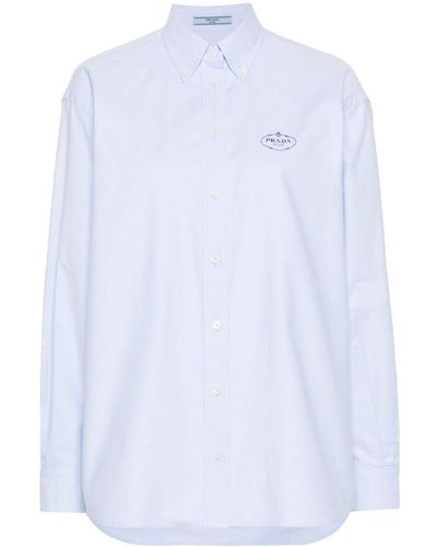 Prada Camisa oxford - Blanco