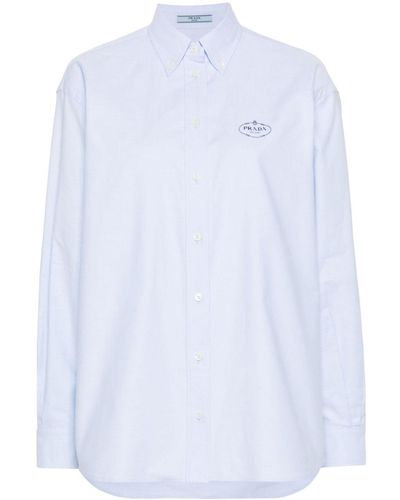 Prada Chemise Oxford en coton - Blanc