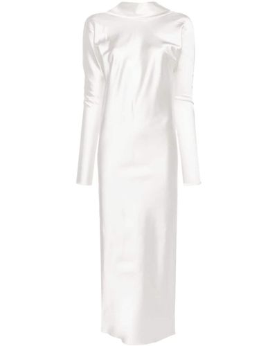 Sportmax Abazio Satin Maxi Dress - White