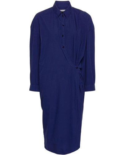 Lemaire Robe-chemise à design asymétrique - Bleu