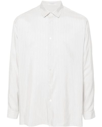 The Row Albie Striped Shirt - Wit