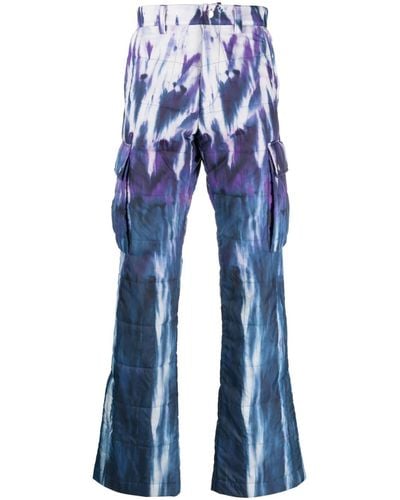 Amiri Tie-dye Quilted Trousers - Blue