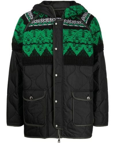 ANDERSSON BELL Multi-panel Hooded Jacket - Green