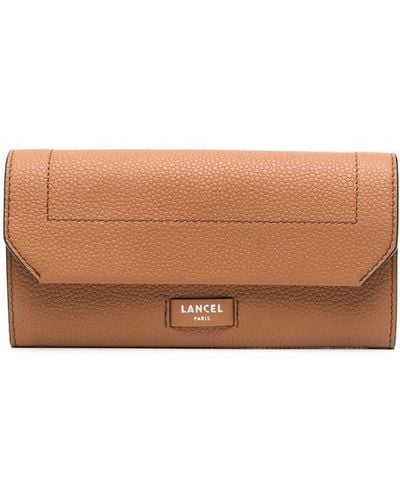 Lancel Pebbled-leather Purse - Natural