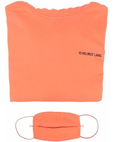 Helmut Lang Hoodie mit Logo-Print - Orange