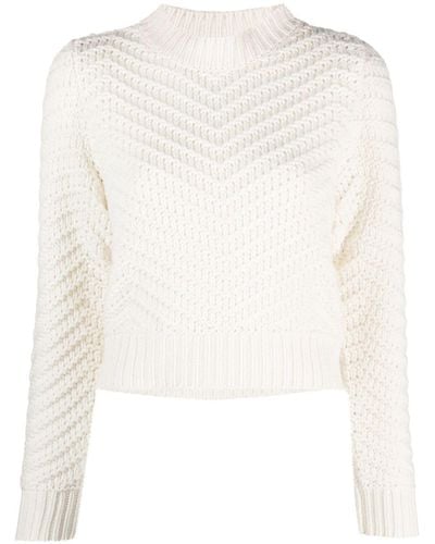 Fabiana Filippi Chevron-knit Cashmere Sweater - White