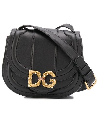 Dolce & Gabbana Dgプレート サドルバッグ - ブラック