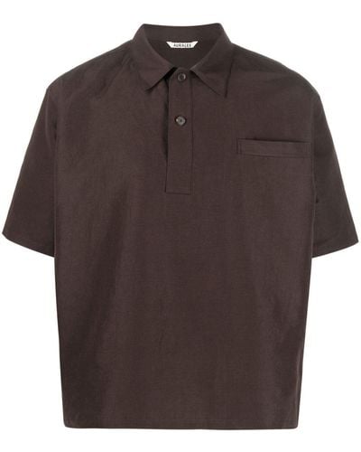 AURALEE Classic Chest-pocket Polo Shirt - Brown