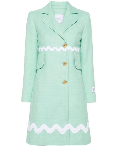 Patou Tweed Coat - Green