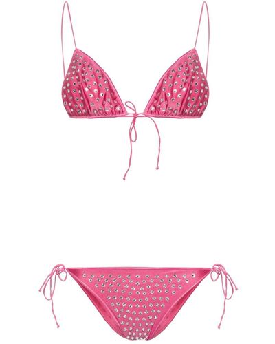 Oséree Bikini Gem à ornements en cristal - Rose