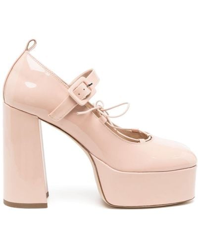Simone Rocha Patent-leather Platform Court Shoes - Pink