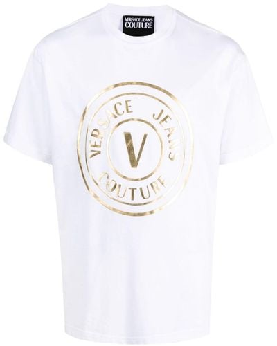 Versace Jeans Couture T-Shirt mit Logo-Print - Weiß