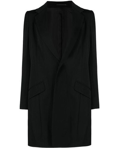 Y's Yohji Yamamoto Blazer en laine à simple boutonnage - Noir