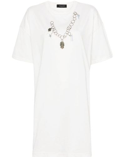 Fabiana Filippi Graphic-print T-shirt Minidress - White