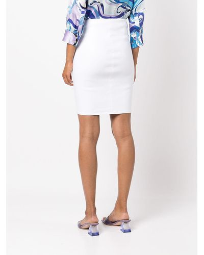L'Agence Brandy Pull-on Pencil Skirt - White